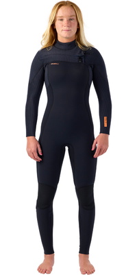 2026 O'Neill Womens Hyperfreak+ 4/3mm Chest Zip Wetsuit 5349 - Black